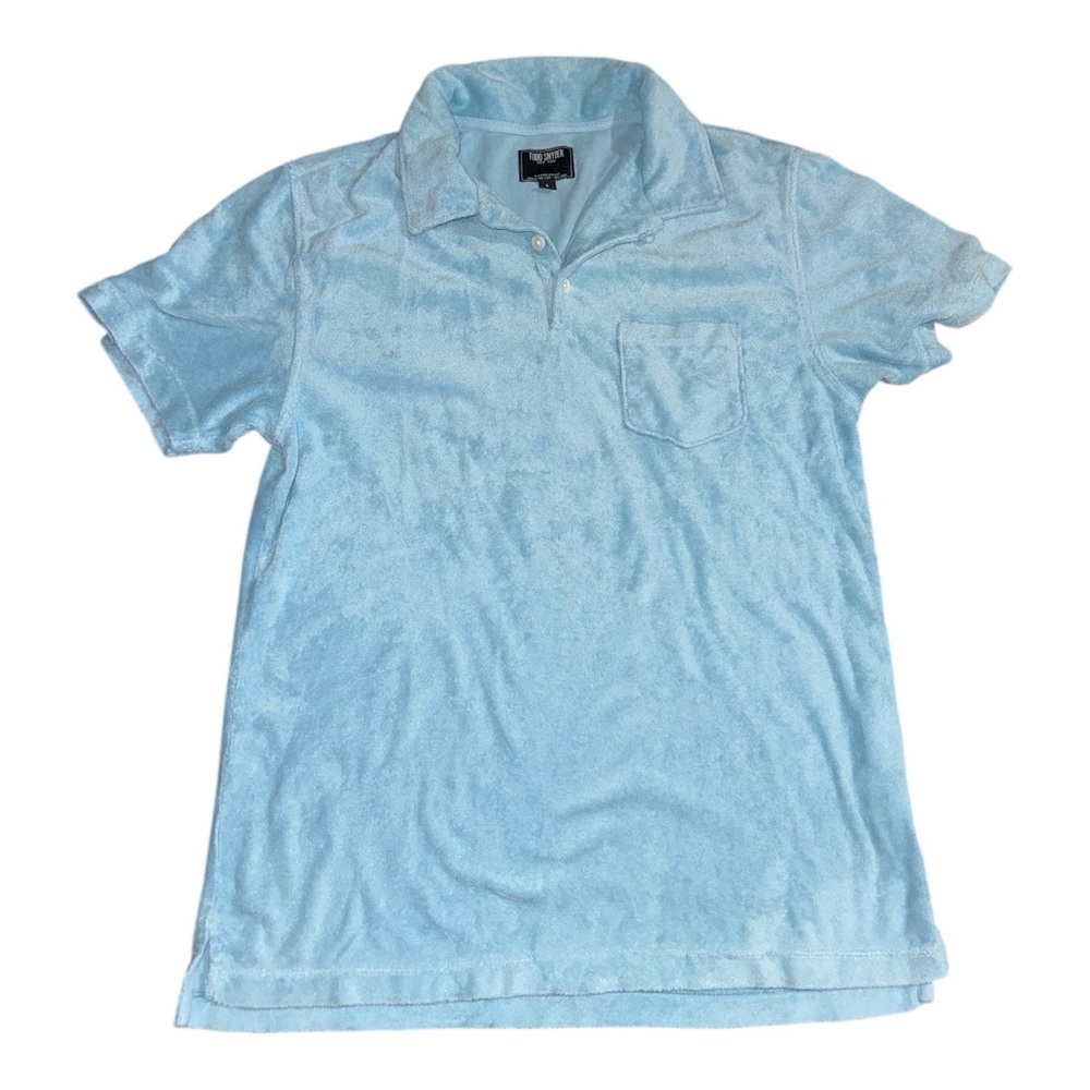 Todd Snyder Light Blue terry cloth  Polo Shirt